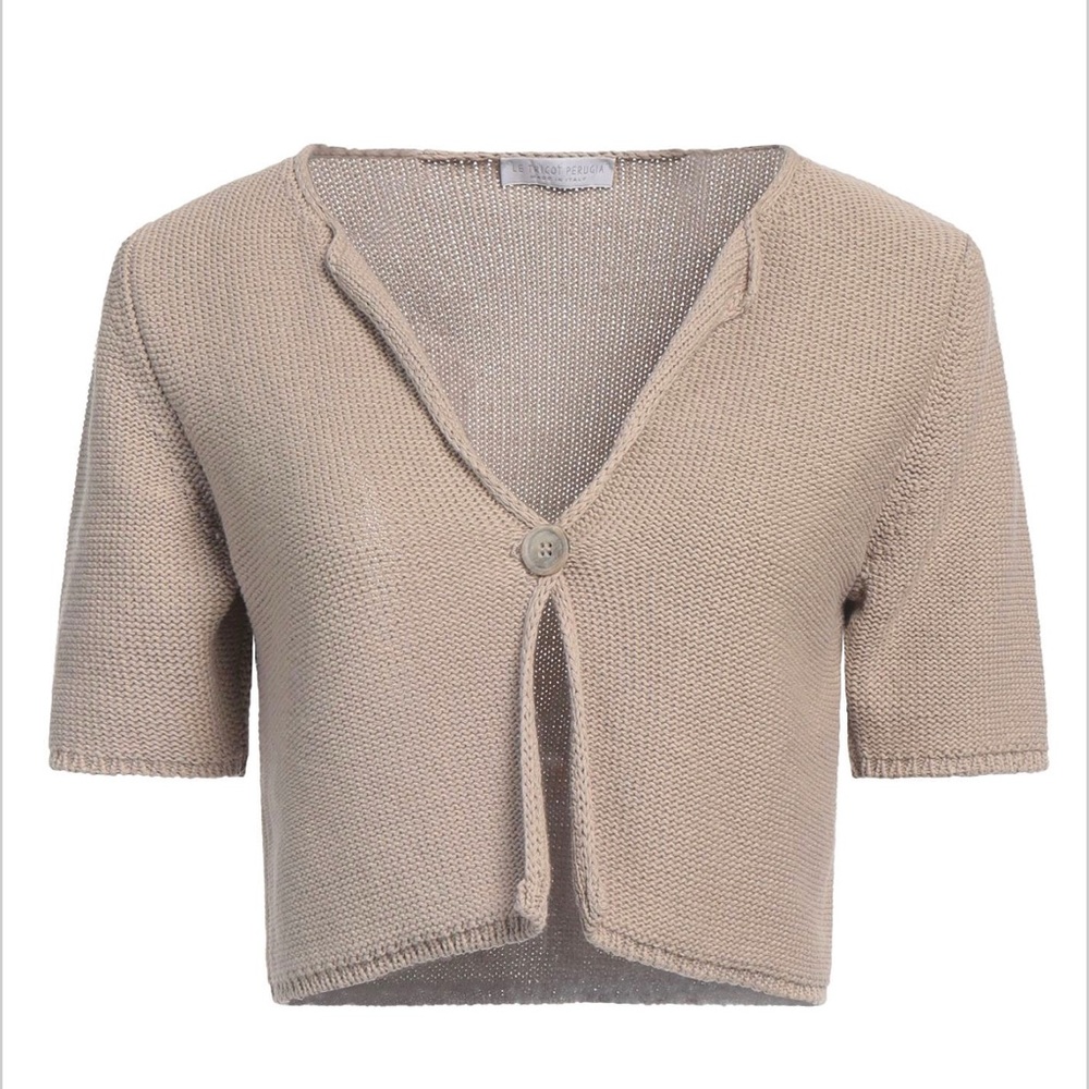 Le Tricot Perugia One Button Cardigan Sweater